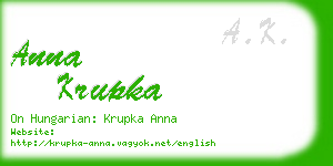 anna krupka business card